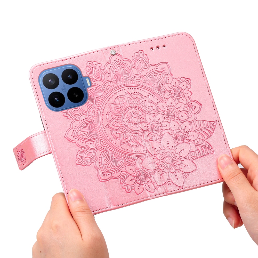 Floral knížkové pouzdro na mobil Xiaomi 17T Pro - růžové