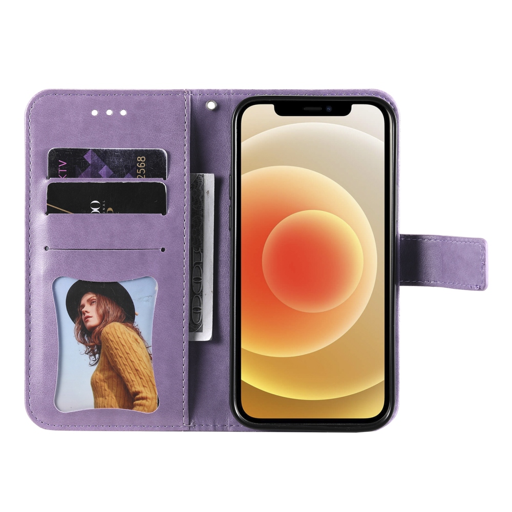 Floral knížkové pouzdro na Xiaomi Poco F8 Ultra 5G - fialové