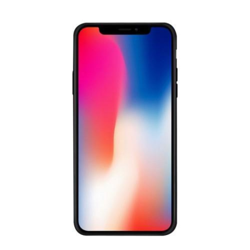Floral transparentní gelový obal na  iPhone X - černý
