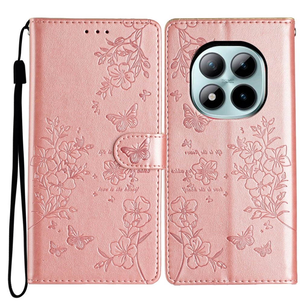Floralis knížkové pouzdro na Xiaomi Redmi Note 15 Pro+ 5G - růžovozlaté