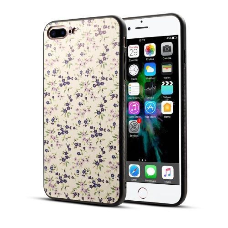 Flower gelový obal na iPhone 7 Plus a iPhone 8 Plus - fialové květy