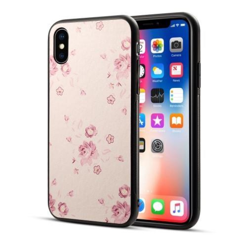 Flower hybridní gelový obal na iPhone X - květinový motiv