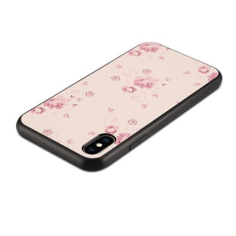 Flower hybridní gelový obal na iPhone X - květinový motiv