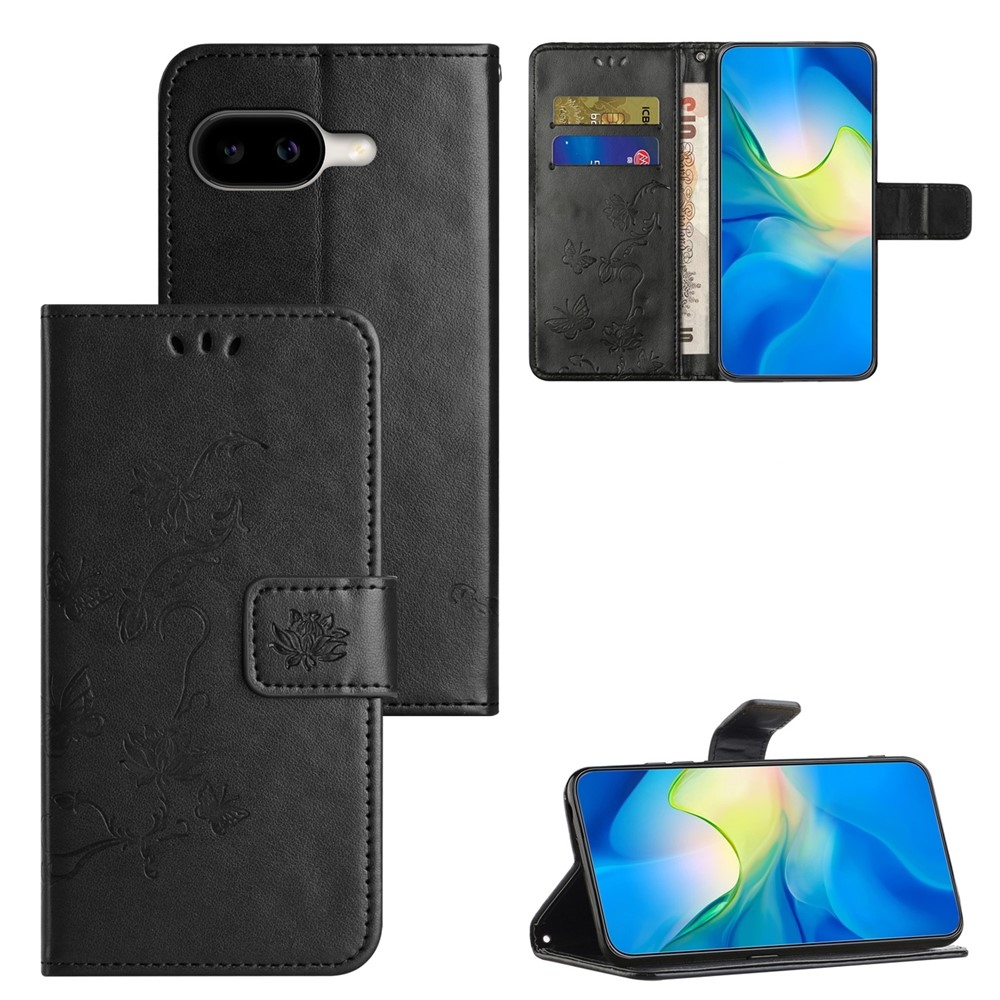 Flower knížkové pouzdro na Google Pixel 10a - černé