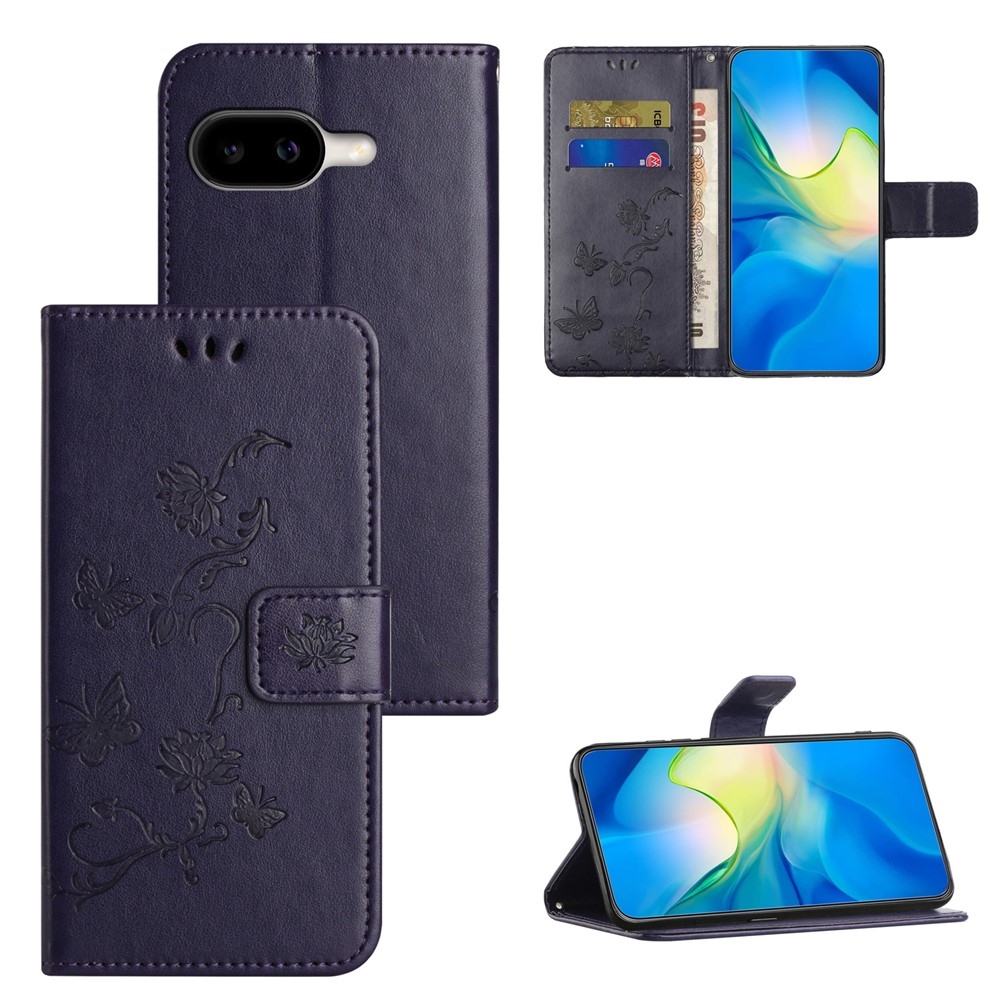 Flower knížkové pouzdro na Google Pixel 10a - tmavěfialové