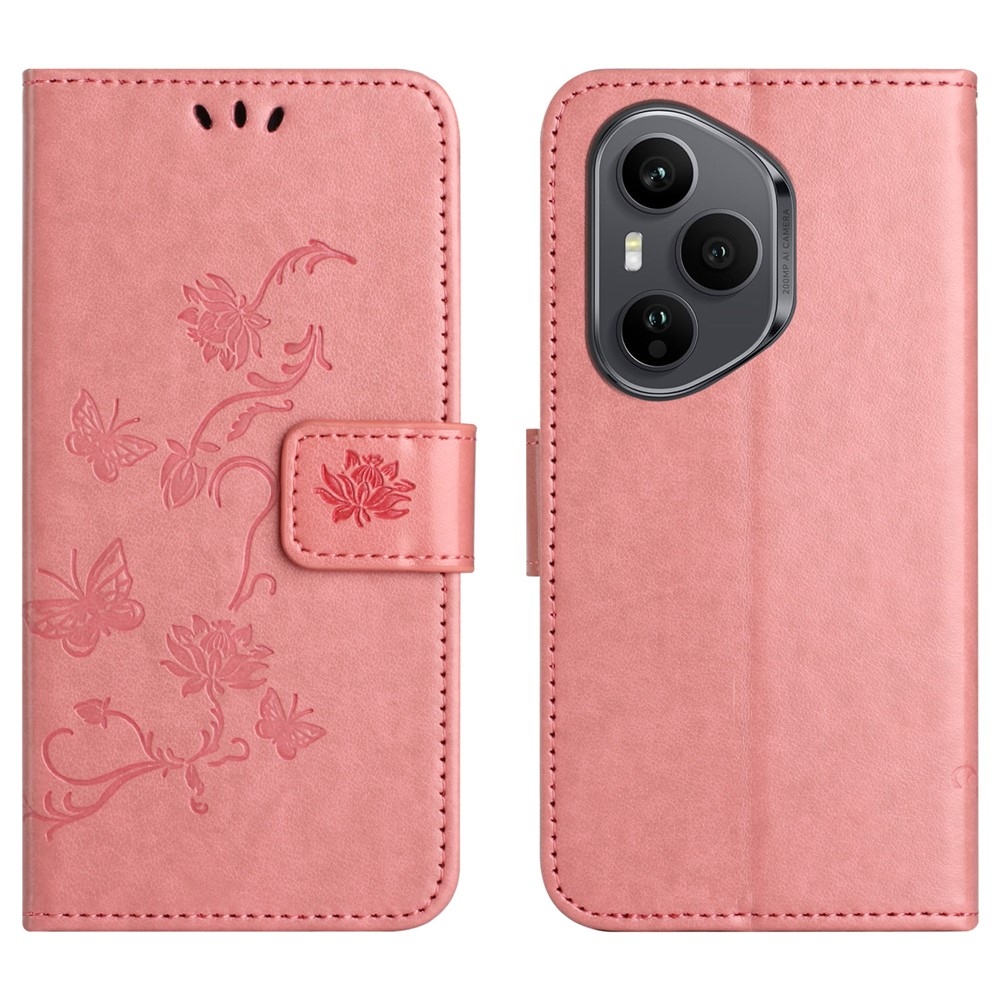 Flower knížkové pouzdro na Honor 400 Pro - růžové