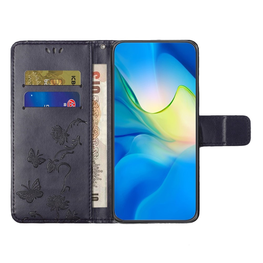 Flower knížkové pouzdro na Honor 400 Pro - tmavěmodré