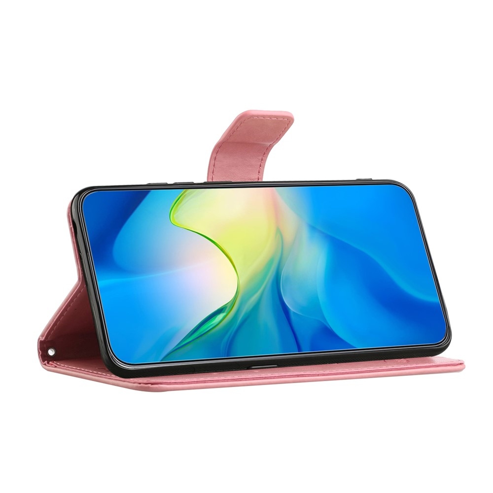 Flower knížkové pouzdro na iPhone 18 Pro Max/17 Pro Max - růžové