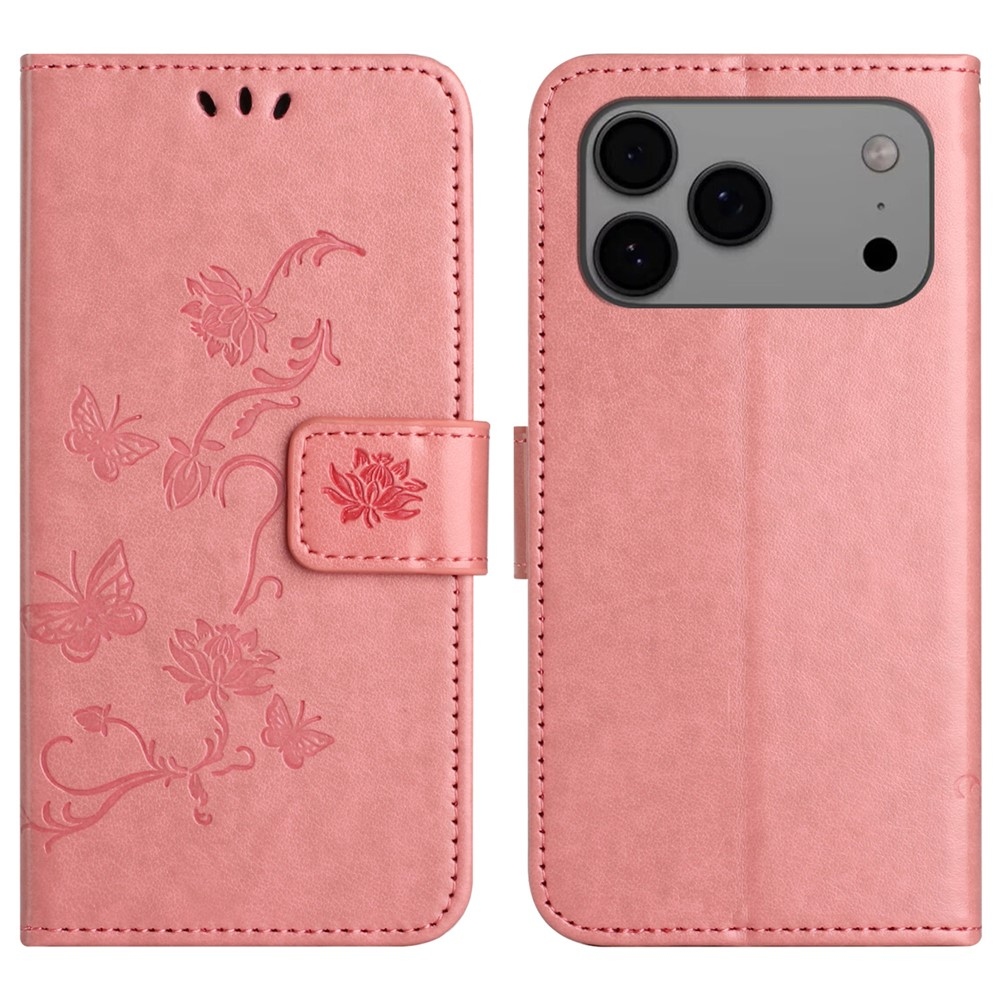 Flower knížkové pouzdro na iPhone 18 Pro Max/17 Pro Max - růžové