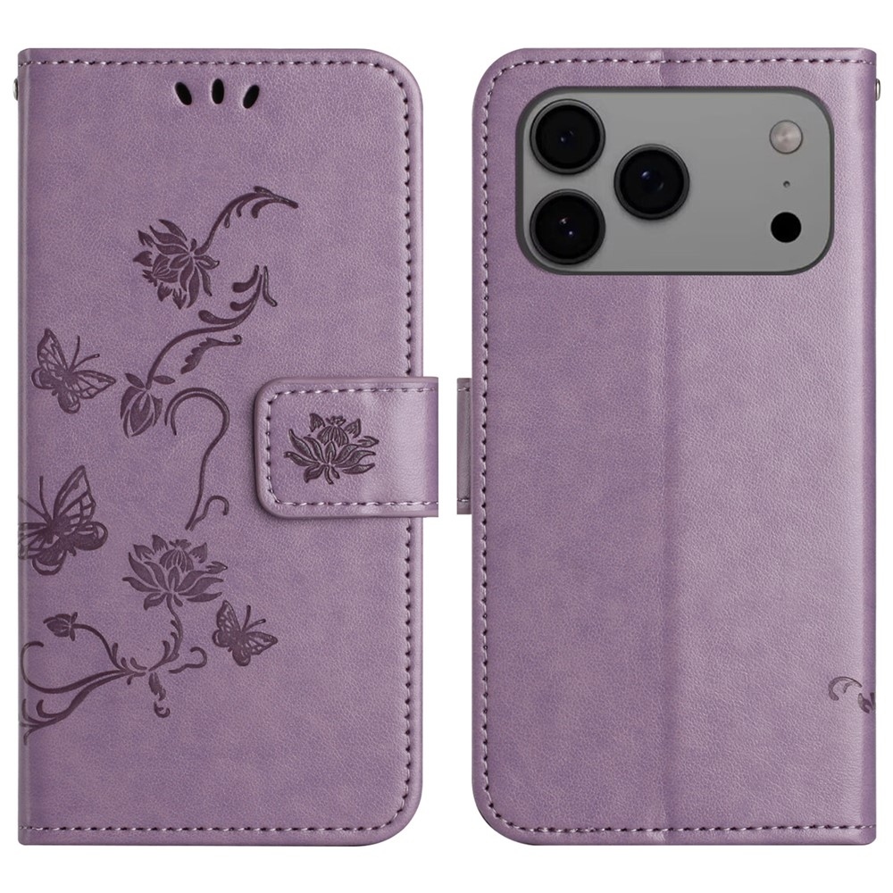 Flower knížkové pouzdro na iPhone 18 Pro Max/17 Pro Max - světlefialové