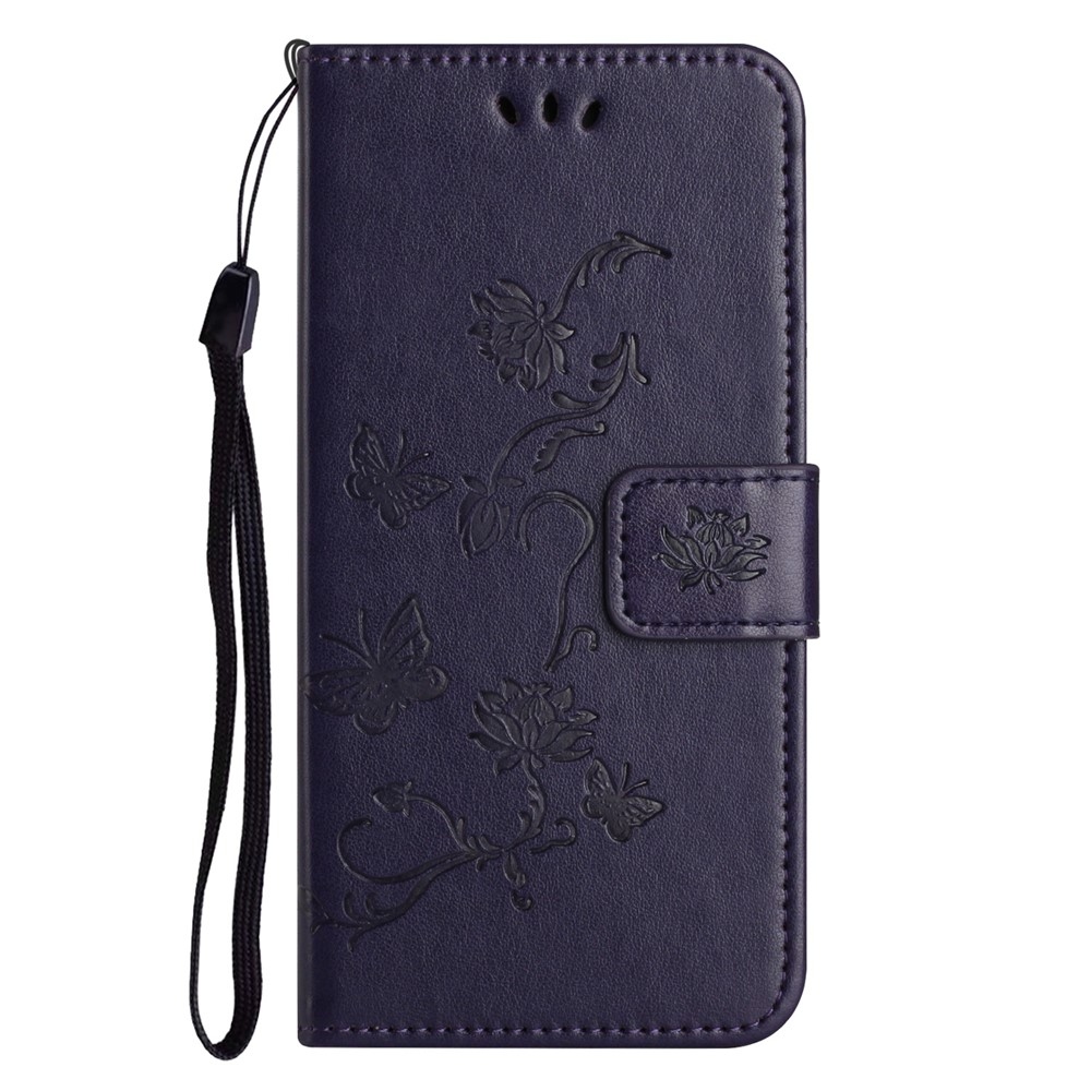 Flower knížkové pouzdro na iPhone 18 Pro Max/17 Pro Max - tmavěfialové