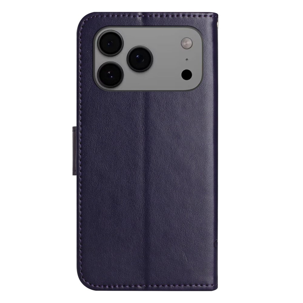 Flower knížkové pouzdro na iPhone 18 Pro Max/17 Pro Max - tmavěfialové