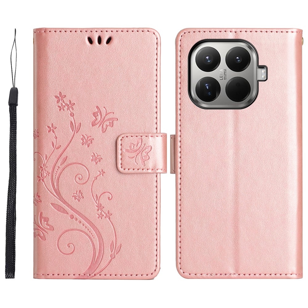 Flower knížkové pouzdro na mobil Xiaomi 17T - růžovozlaté