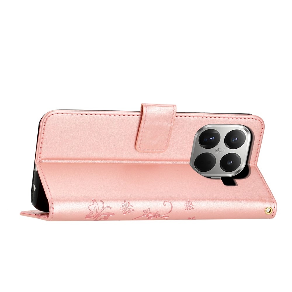 Flower knížkové pouzdro na mobil Xiaomi 17T - růžovozlaté