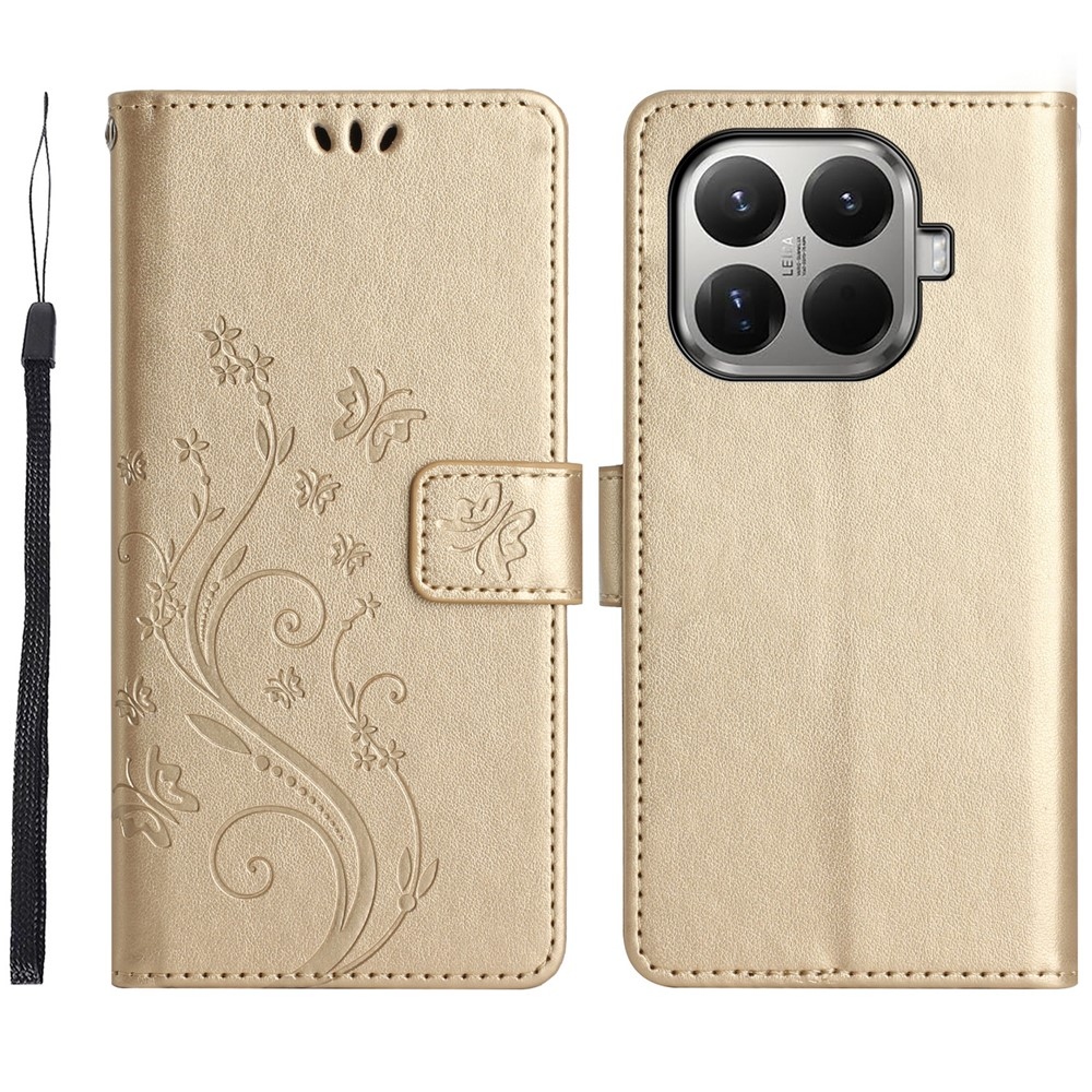 Flower knížkové pouzdro na mobil Xiaomi 17T - zlaté