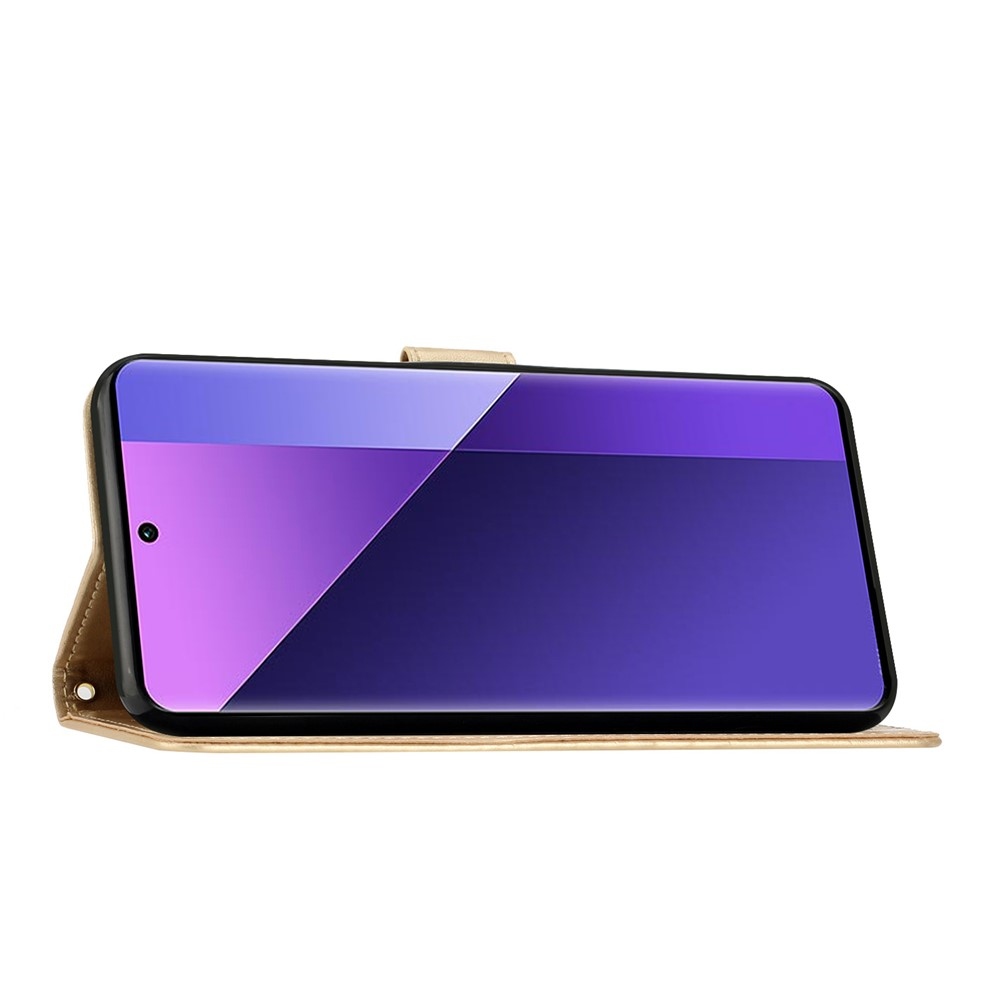 Flower knížkové pouzdro na mobil Xiaomi 17T - zlaté