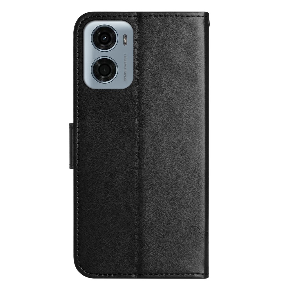 Flower knížkové pouzdro na Motorola Moto G06 - černé