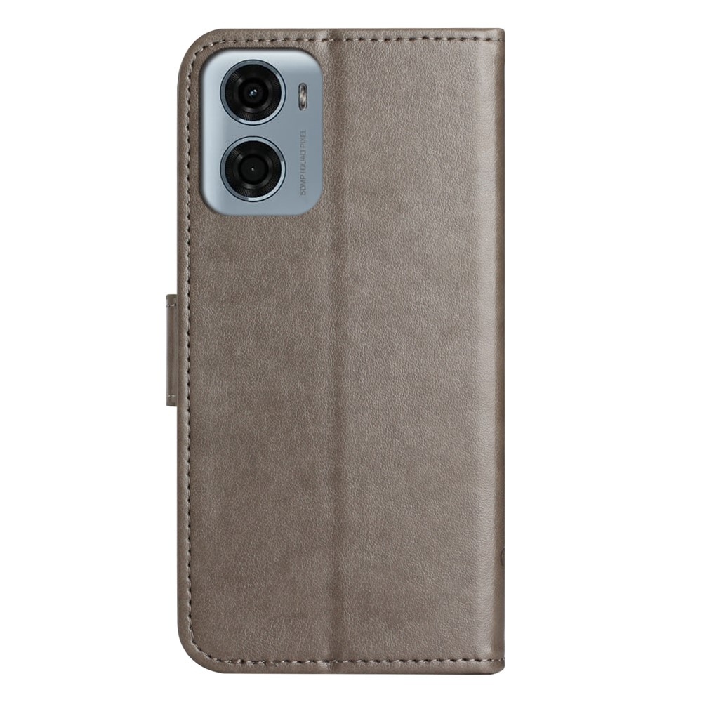 Flower knížkové pouzdro na Motorola Moto G06 - šedé