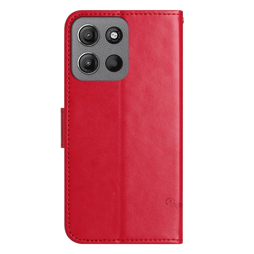 Flower knížkové pouzdro na Motorola Moto G86 5G/G86 Power 5G - červené