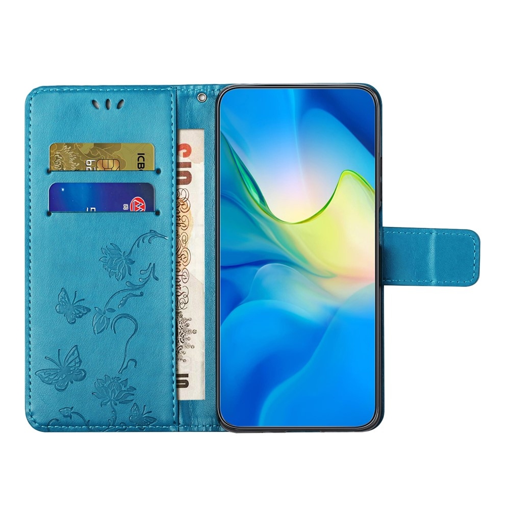 Flower knížkové pouzdro na Motorola Moto G86 5G/G86 Power 5G - modré