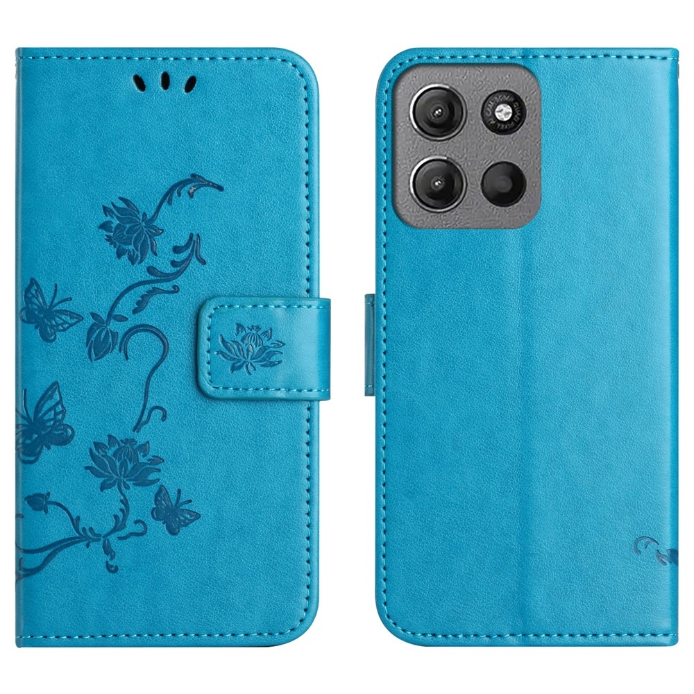 Flower knížkové pouzdro na Motorola Moto G86 5G/G86 Power 5G - modré