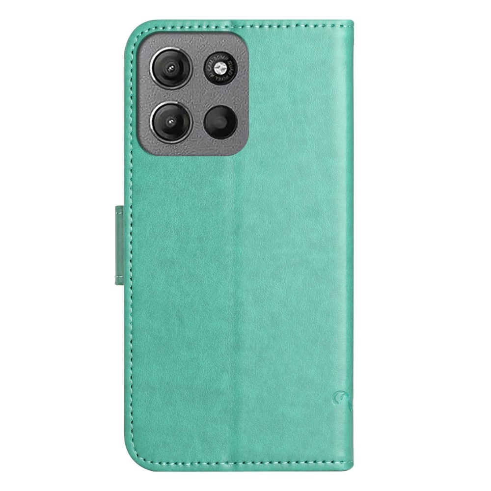Flower knížkové pouzdro na Motorola Moto G86 5G/G86 Power 5G - modrozelené