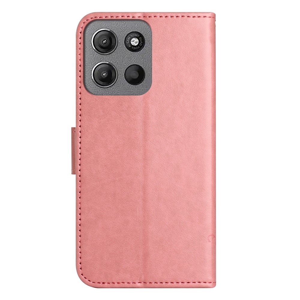 Flower knížkové pouzdro na Motorola Moto G86 5G/G86 Power 5G - růžové