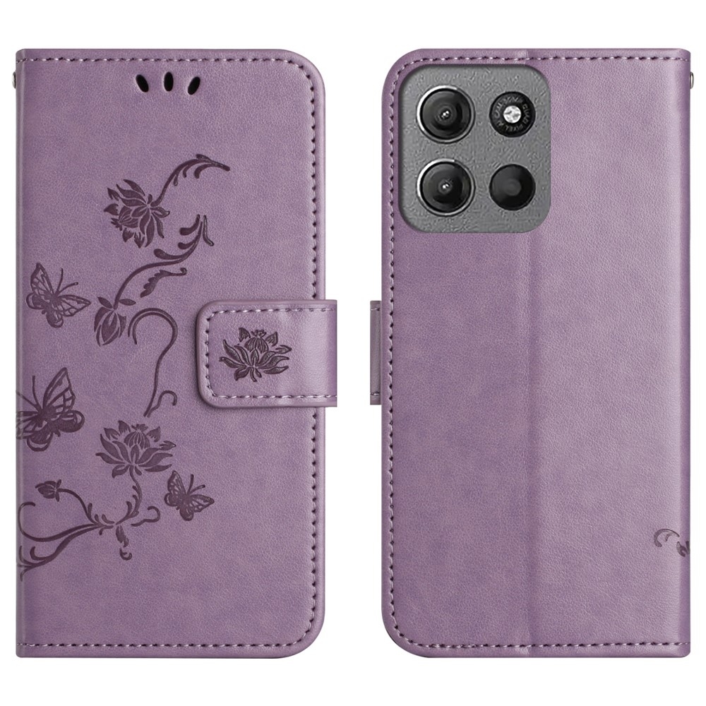 Flower knížkové pouzdro na Motorola Moto G86 5G/G86 Power 5G - světlefialové