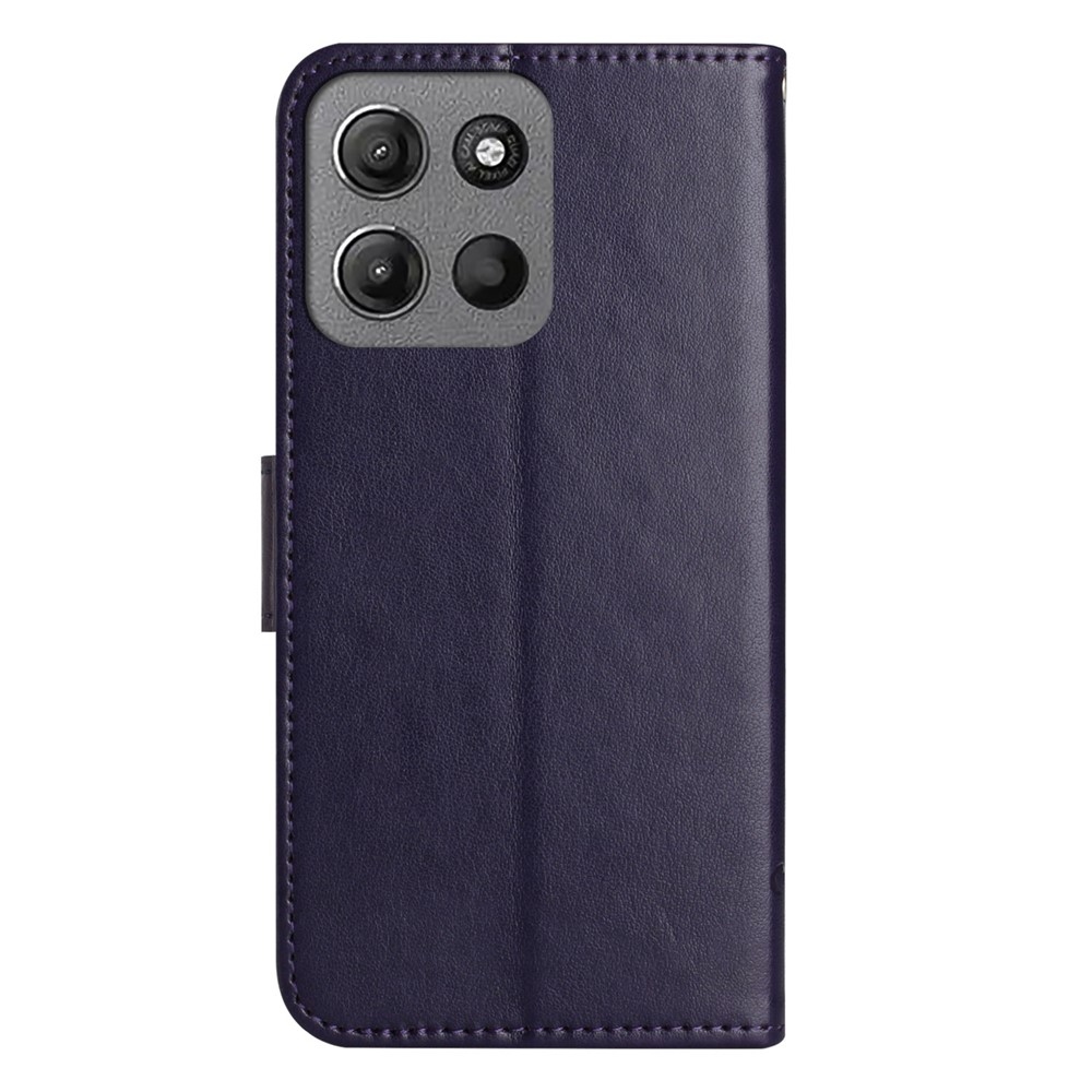 Flower knížkové pouzdro na Motorola Moto G86 5G/G86 Power 5G - tmavěfialové