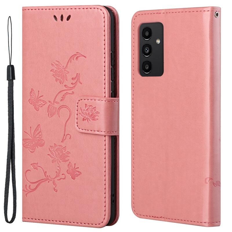 Flower knížkové pouzdro na Samsung Galaxy A13 4G - růžové