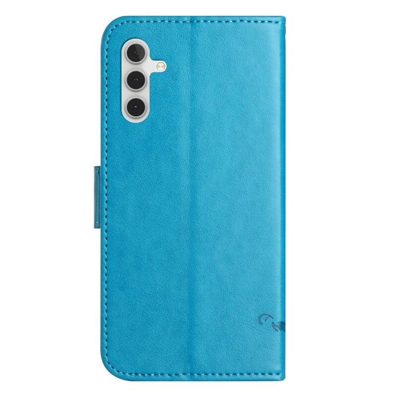 Flower knížkové pouzdro na Samsung Galaxy A14 4G/5G - modré