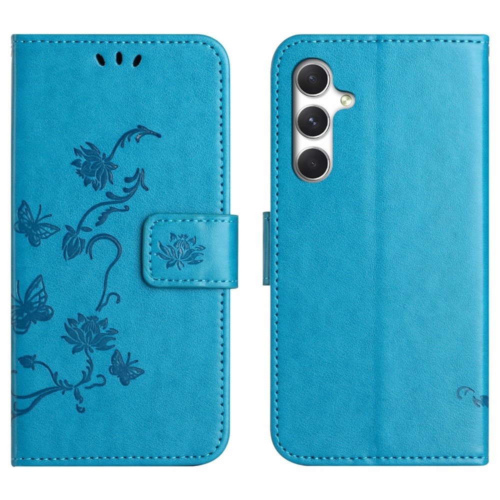 Flower knížkové pouzdro na Samsung Galaxy A27 - modré