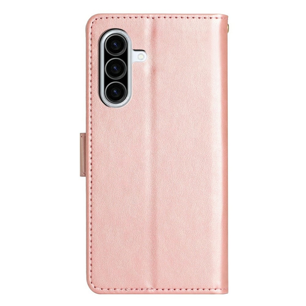 Flowers knížkové pouzdro na Samsung Galaxy A27 - růžovozlaté
