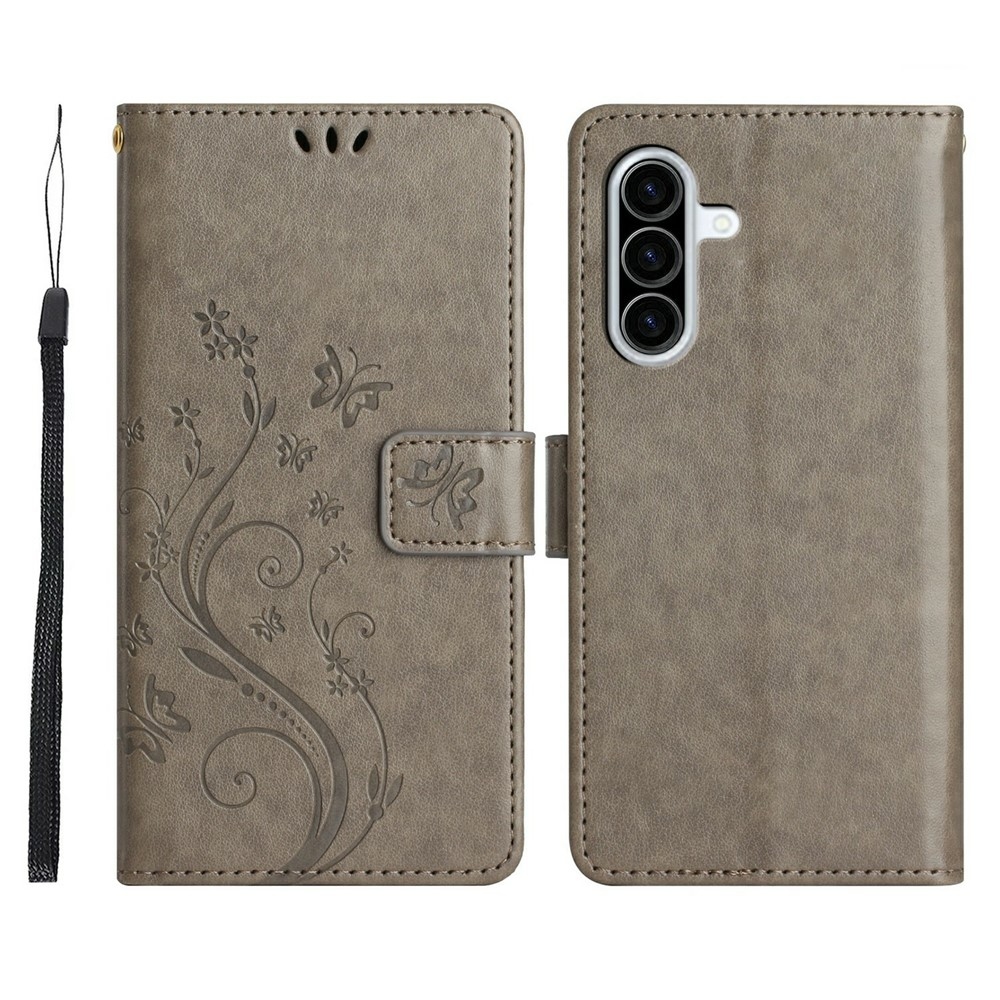 Flowers knížkové pouzdro na Samsung Galaxy A27 - šedé