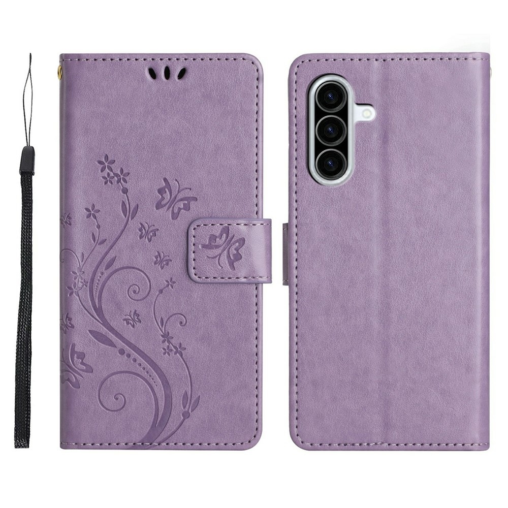 Flowers knížkové pouzdro na Samsung Galaxy A27 - světlefialové