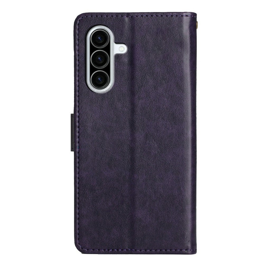 Flowers knížkové pouzdro na Samsung Galaxy A27 - tmavěfialové