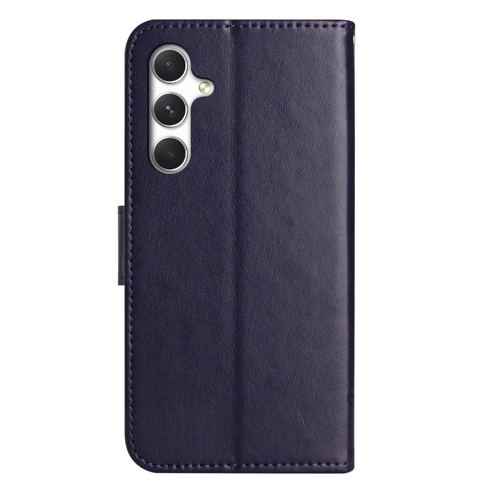 Flower knížkové pouzdro na Samsung Galaxy A27 - tmavěfialové