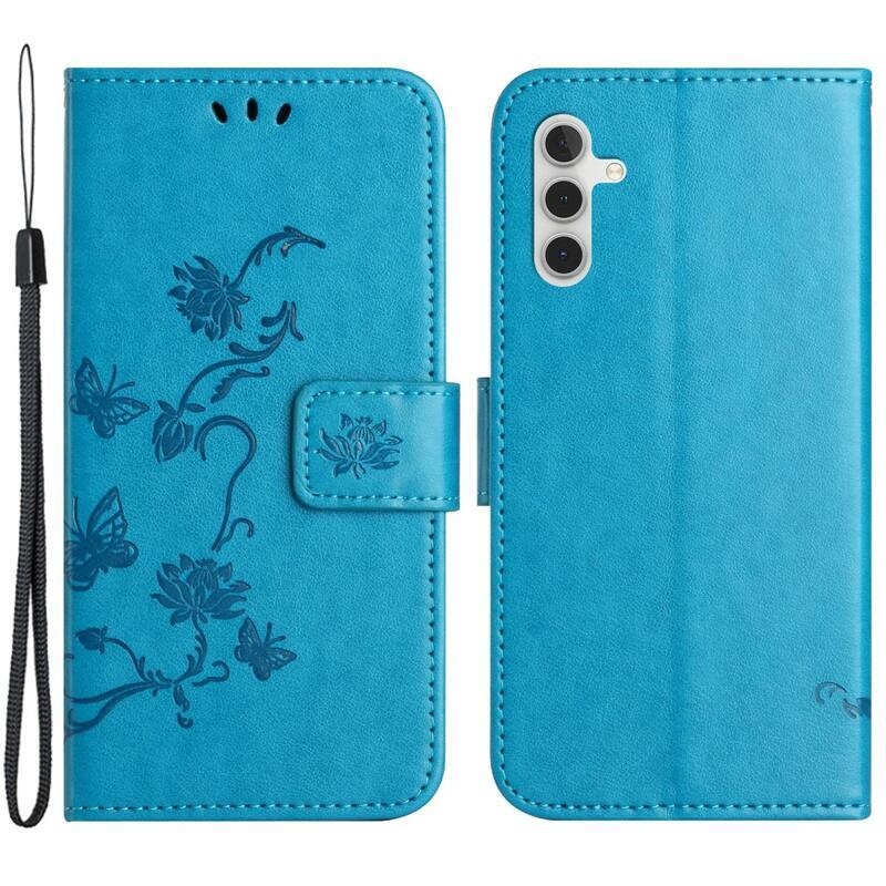 Flower knížkové pouzdro na Samsung Galaxy A34 5G - modré