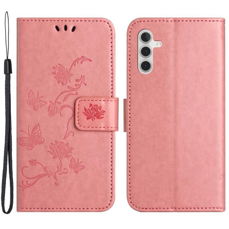 Flower knížkové pouzdro na Samsung Galaxy A34 5G - růžové