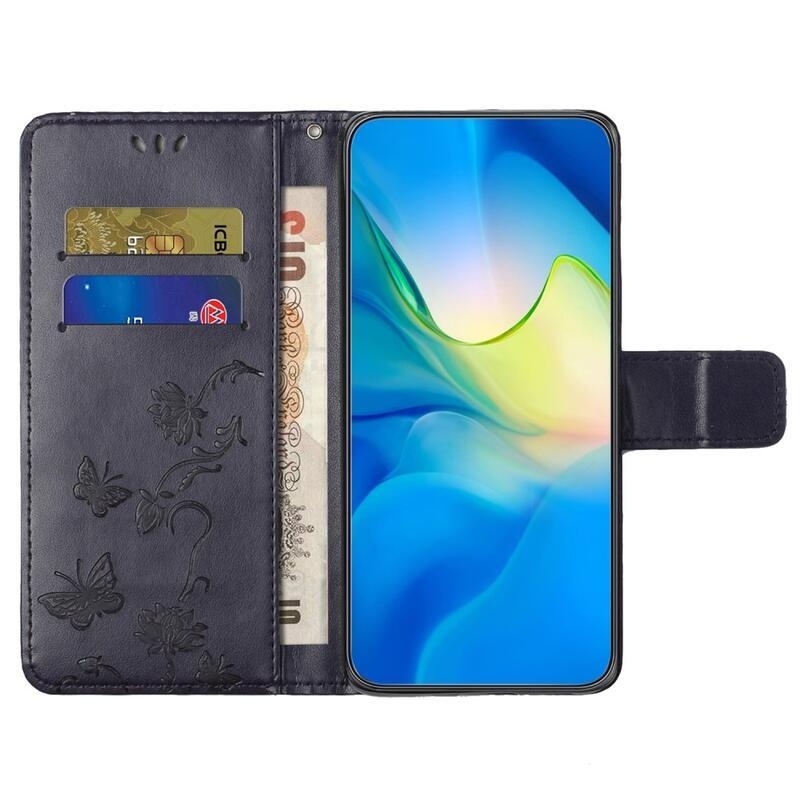 Flower knížkové pouzdro na Samsung Galaxy A34 5G - tmavěfialové