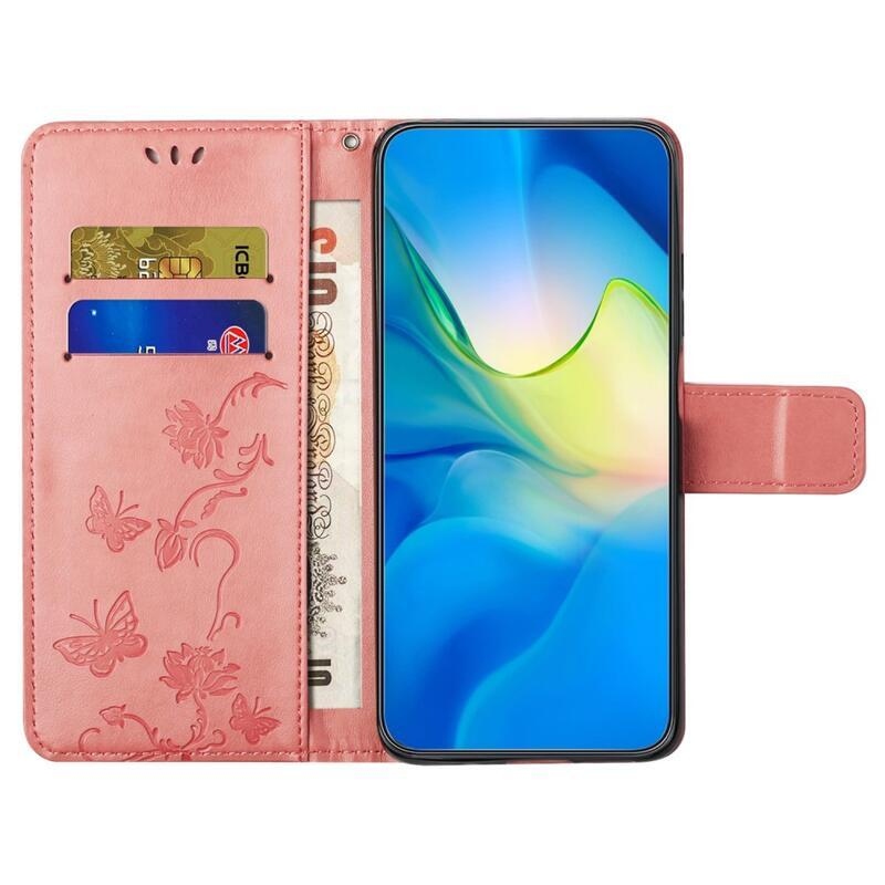 Flower knížkové pouzdro na Samsung Galaxy A54 5G - růžové