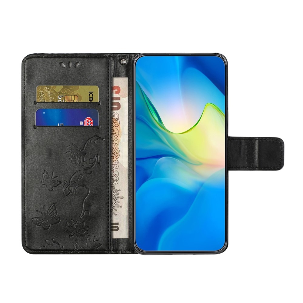 Flower knížkové pouzdro na Samsung Galaxy A57 5G - černé