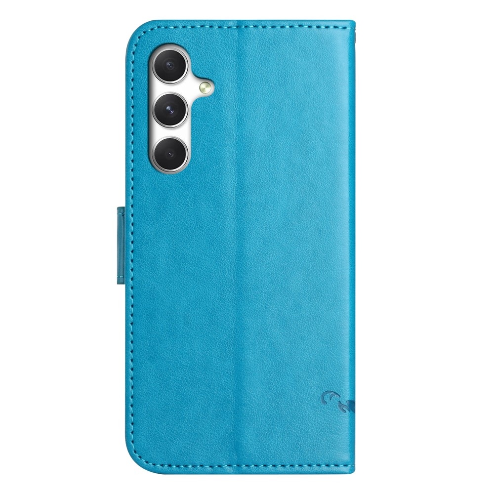 Flower knížkové pouzdro na Samsung Galaxy A57 5G - modré