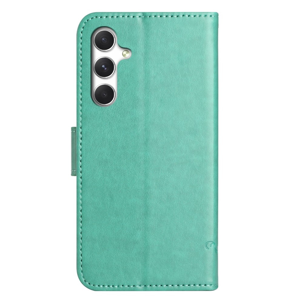 Flower knížkové pouzdro na Samsung Galaxy A57 5G - modrozelené
