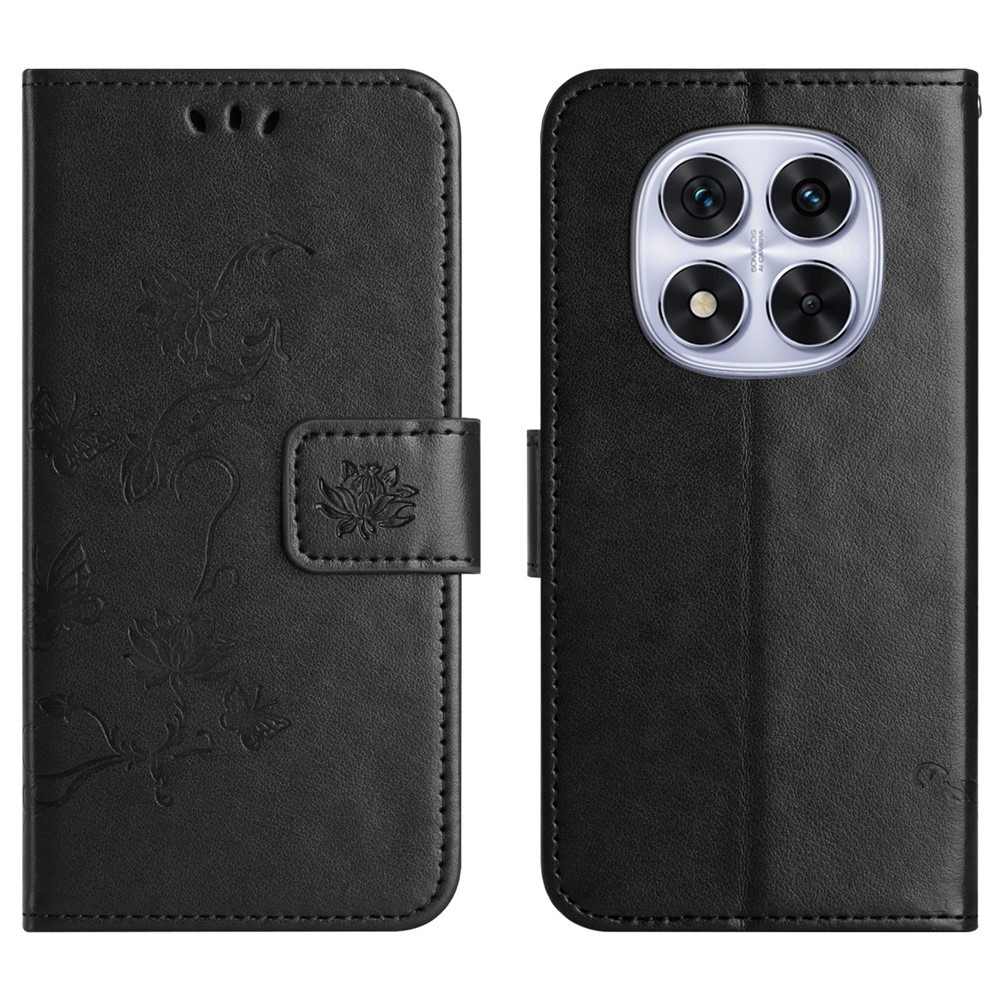 Flower knížkové pouzdro na Xiaomi Poco M8 5G/Redmi Note 15 5G - černé