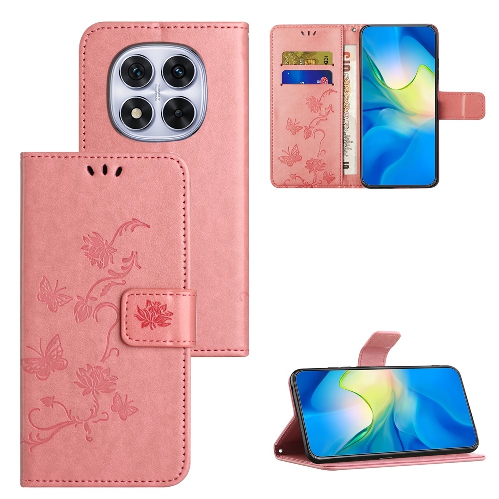 Flower knížkové pouzdro na Xiaomi Poco M8 5G/Redmi Note 15 5G - růžové