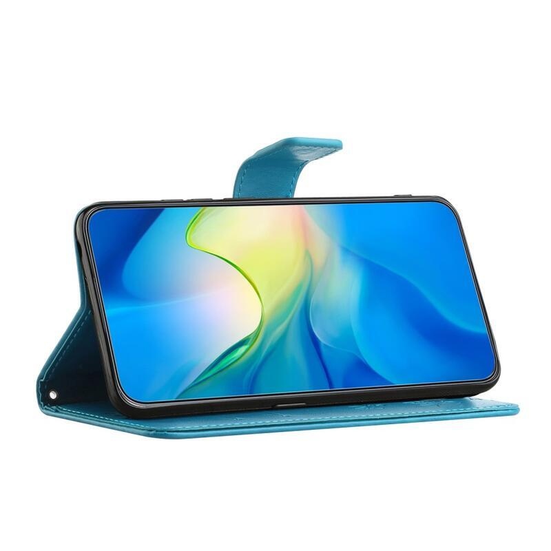 Flower knížkové pouzdro na Xiaomi Redmi Note 12 4G - modré