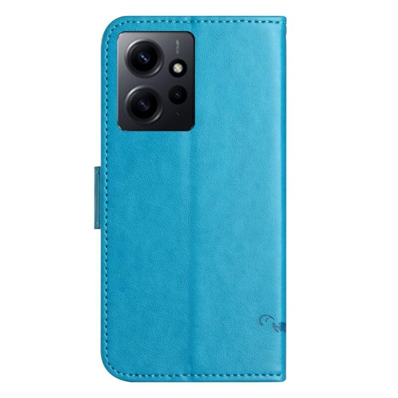 Flower knížkové pouzdro na Xiaomi Redmi Note 12 4G - modré