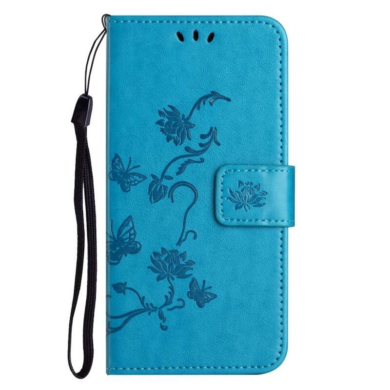 Flower knížkové pouzdro na Xiaomi Redmi Note 12 4G - modré