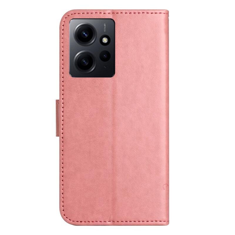 Flower knížkové pouzdro na Xiaomi Redmi Note 12 4G - růžové